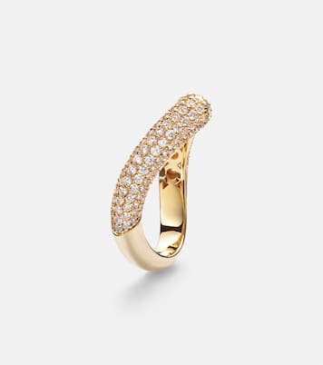 Drop Link Medium 18kt gold ring with diamonds | Engelbert