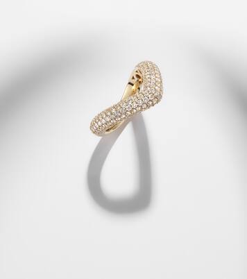 Drop Link Medium 18kt gold ring with diamonds | Engelbert