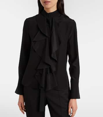 بلوزة من الحرير بكشكشة | McQueen