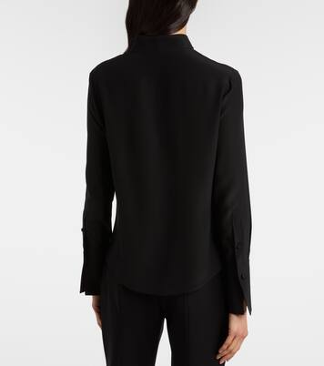 بلوزة من الحرير بكشكشة | McQueen