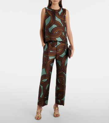 Hendrix printed cropped straight pants | La DoubleJ