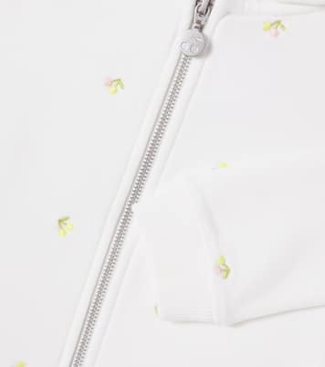 Embroidered cotton jersey zip-up hoodie | Bonpoint