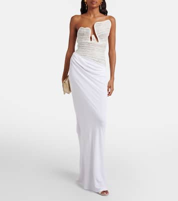 Salacia ruched lace and jersey gown | Christopher Esber