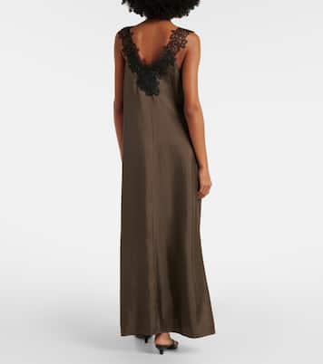 Lace-trimmed silk midi dress | Róhe