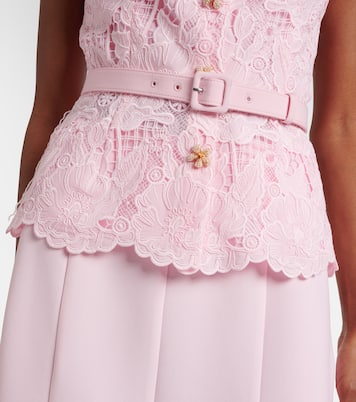 Verziertes Midikleid aus Guipure-Spitze und Crêpe | Self-Portrait