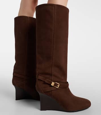 Wedge knee-high boots | Ganni