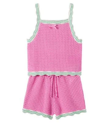 Marina crochet cotton top and shorts set | Bebe Organic