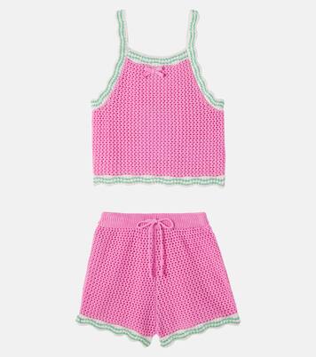 Marina crochet cotton top and shorts set | Bebe Organic