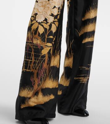 Pantalon ample Mappa imprimé en soie | Max Mara