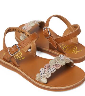 Sandalen Plagette aus Leder | Pom d'Api