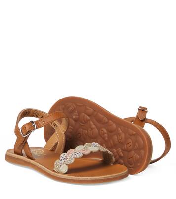 Sandalen Plagette aus Leder | Pom d'Api