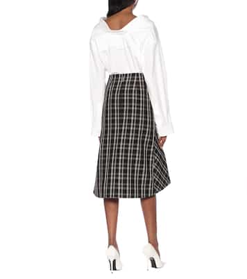 Jupe en laine à carreaux | Balenciaga