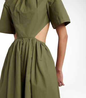 Cutout poplin midi dress | Deveaux New York