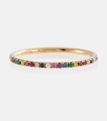 Bague Thread Band en or 18 ct, diamants, rubis et saphirs | Ileana Makri