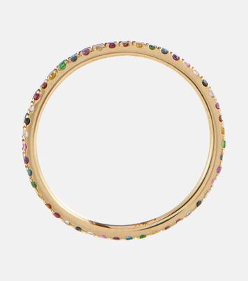 Bague Thread Band en or 18 ct, diamants, rubis et saphirs | Ileana Makri