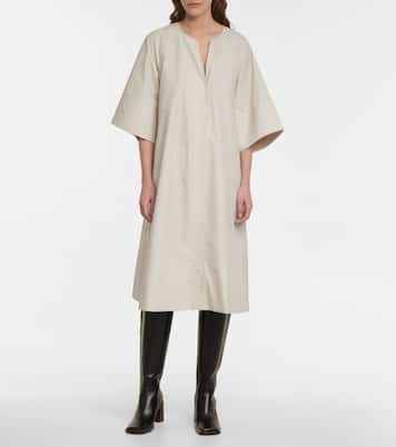 Vestido midi en mezcla de algodón | Deveaux New York