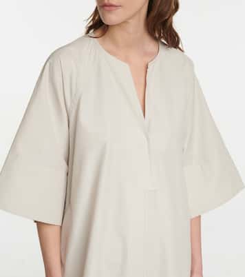 Vestido midi en mezcla de algodón | Deveaux New York