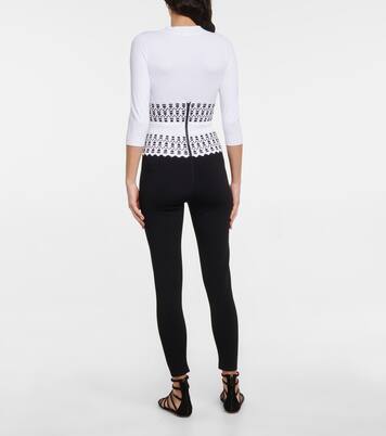 Leggings in maglia jacquard a vita alta | Alaïa