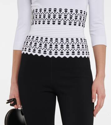 Leggings in maglia jacquard a vita alta | Alaïa