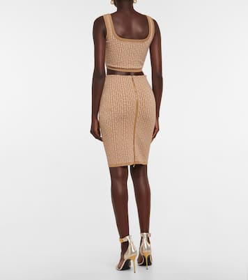 Minifalda en mezcla de lana de tiro alto | Balmain