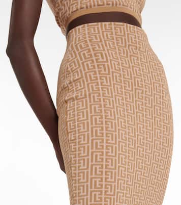 Minifalda en mezcla de lana de tiro alto | Balmain
