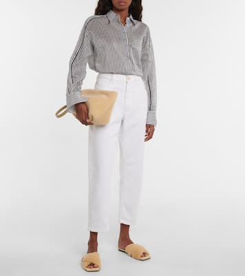 Embellished shearling slides | Brunello Cucinelli