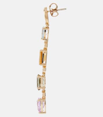 Boucles d’oreilles Catena en or 18 ct, topazes, citrines, améthystes et saphirs | Nadine Aysoy