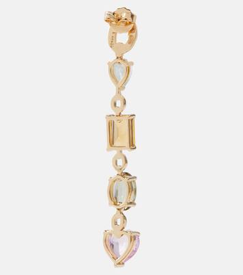 Boucles d’oreilles Catena en or 18 ct, topazes, citrines, améthystes et saphirs | Nadine Aysoy