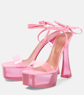 Sita leather and PVC platform sandals | Amina Muaddi