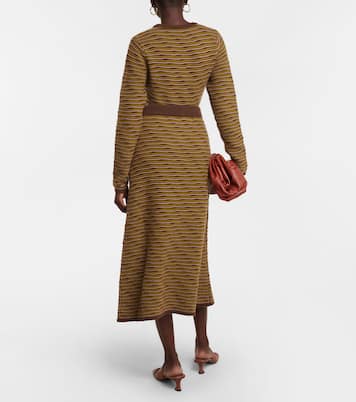 Falda midi de cachemir a rayas | CO