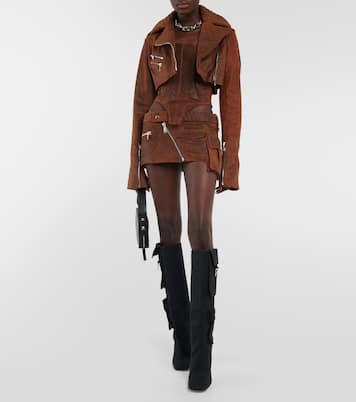 Leather cargo mini skirt | LaQuan Smith