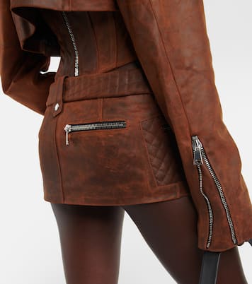 Leather cargo mini skirt | LaQuan Smith