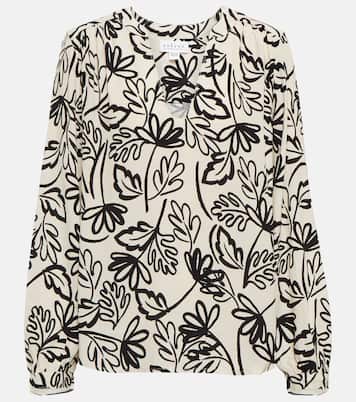 Printed crêpe blouse | Velvet