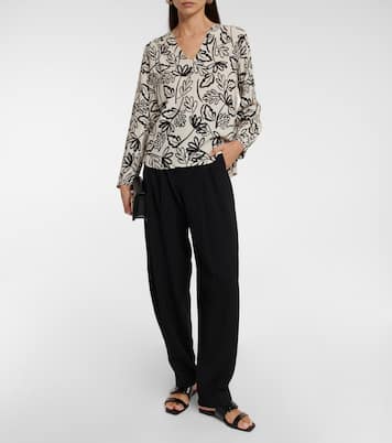 Printed crêpe blouse | Velvet
