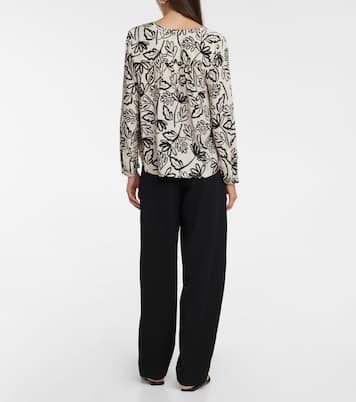 Printed crêpe blouse | Velvet