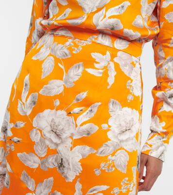 Falda midi Griselda en satén floral | Erdem