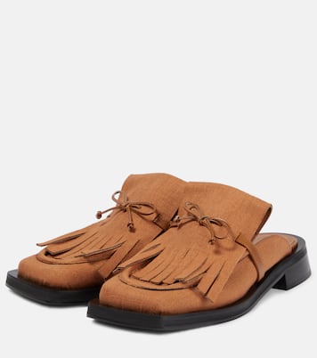 GIA/RHW Rosie 40 linen slippers | Gia Borghini