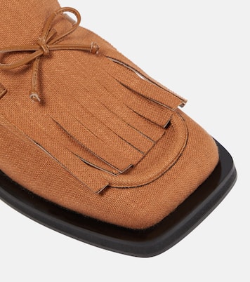 GIA/RHW Rosie 40 linen slippers | Gia Borghini