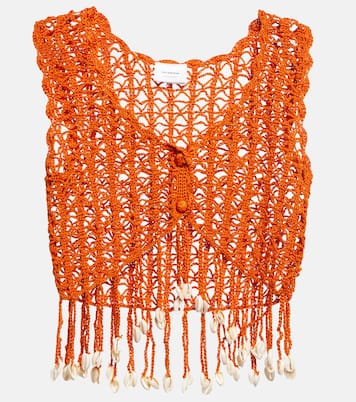 Top cropped in crochet con decorazione | Anna Kosturova
