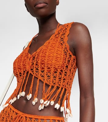 Top cropped in crochet con decorazione | Anna Kosturova