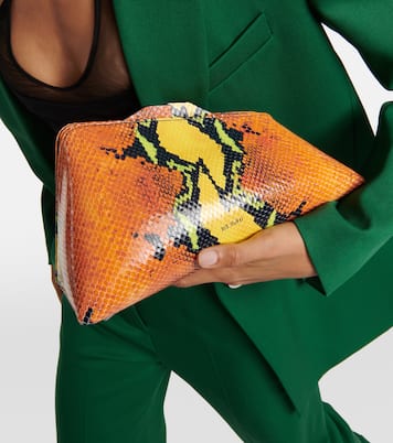 8.30 PM snake-effect leather clutch | The Attico