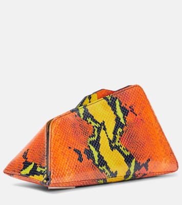 8.30 PM snake-effect leather clutch | The Attico