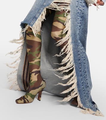 Distressed denim maxi skirt | Vetements
