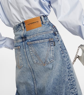 Distressed denim maxi skirt | Vetements