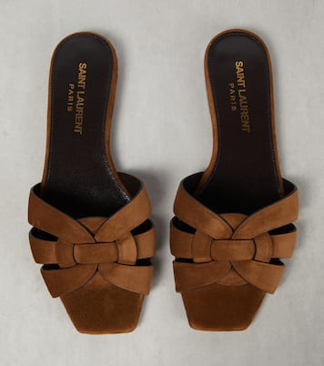 Tribute Nu Pieds 05 suede slides | Saint Laurent