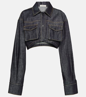 Blazer Gudari en denim cropped | The Mannei