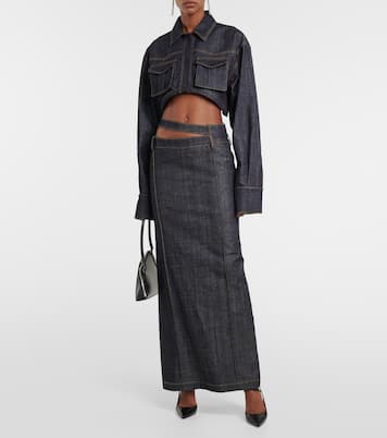 Blazer Gudari en denim cropped | The Mannei