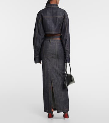 Blazer Gudari en denim cropped | The Mannei