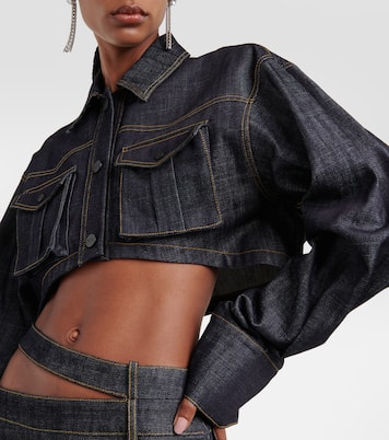 Blazer Gudari en denim cropped | The Mannei