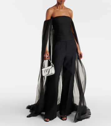 Top in chiffon di seta con scollo bardot | Valentino